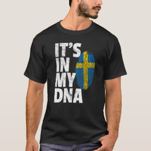 Het is in mijn dna Zweden Zweedse Mannen vrouwen T-shirt