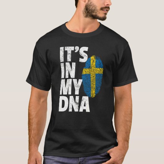 Het is in mijn dna Zweden Zweedse Mannen vrouwen T-shirt (Voorkant)