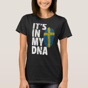 Het is in mijn dna Zweden Zweedse Mannen vrouwen T-shirt