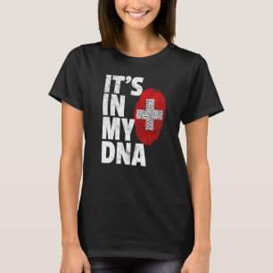 Het is in mijn dna Zwitsers Man vrouwen T-shirt