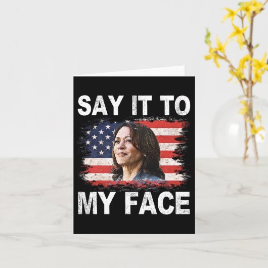 Het is in mijn gezicht grappig dat Kamala-Harris T Kaart (Gele Bloem)