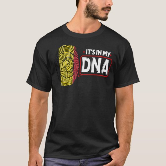 Het is in mijn nationale DNA-vlag Belgisch patriot T-shirt (Voorkant)