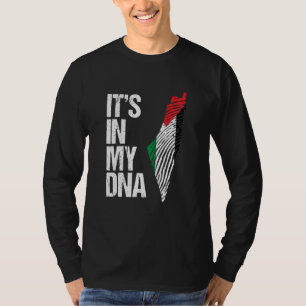 Het is in mijn Palestijnse Dna-vlag en kaart T-shirt