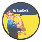 Het is je aangepaste Rosie-partij die dit aanpast Hockey Puck (Voorkant)