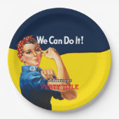 Het is je aangepaste Rosie-partij die dit aanpast Papieren Bordje (Voorkant)