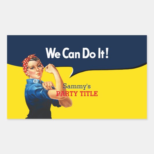 Het is je aangepaste Rosie-partij die dit aanpast Rechthoekige Sticker (Voorkant)