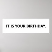 Het is je geboortedag Kantoor Banner Poster (Voorkant)