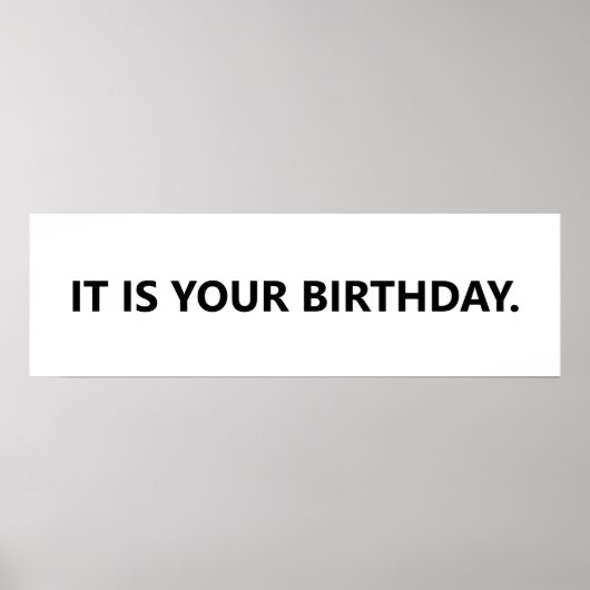 Het is je geboortedag Kantoor Banner Poster (Voorkant)