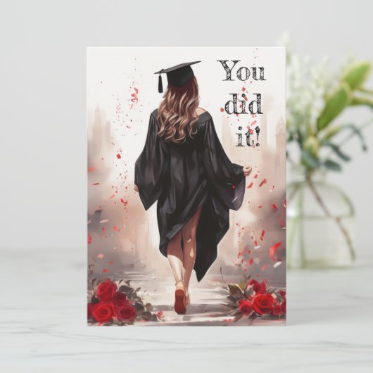 "Het is je gelukt!" Afstuderen Kaart (Staand voorkant)