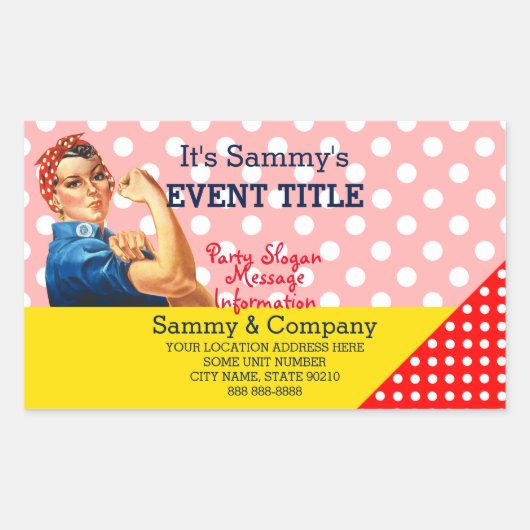 Het is je persoonlijke aanbieding voor Rosie Party Rechthoekige Sticker (Voorkant)