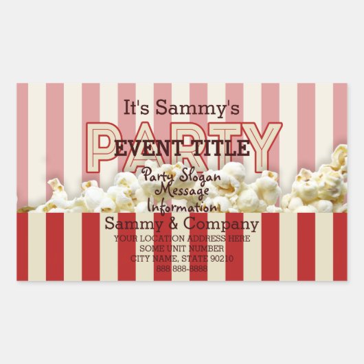 Het is je persoonlijke partijaanbod. rechthoekige sticker (Voorkant)