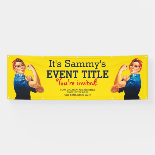 Het is je persoonlijke rosie feestelijke aanbod spandoek (Horizontaal)