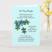 Het is je puzzelgedicht op blauw kaart (Gele Bloem)