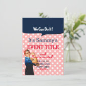 Het is je Rosie Party 12 regels 2-zijdig tussenvoe Informatiekaartje (Staand voorkant)