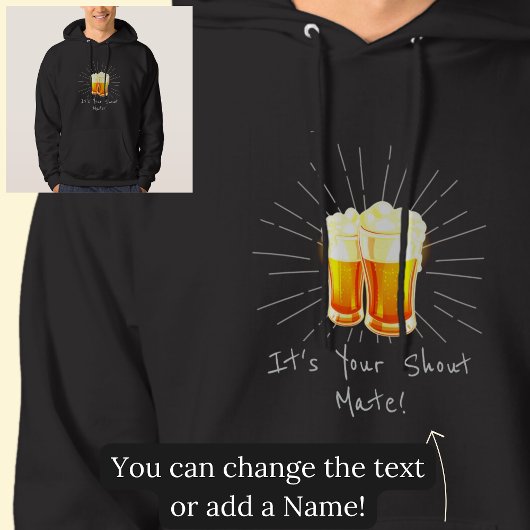 Het is je Shout Mate Bierbril op zwart Hoodie