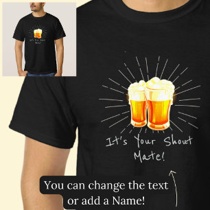 Het is je Shout Mate Bierbril op zwart T-shirt