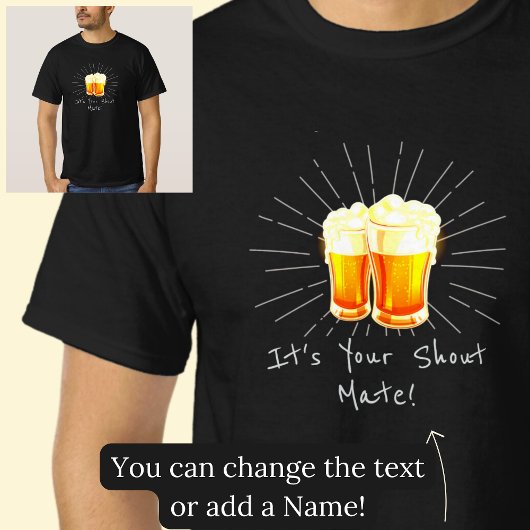 Het is je Shout Mate Bierbril op zwart T-shirt