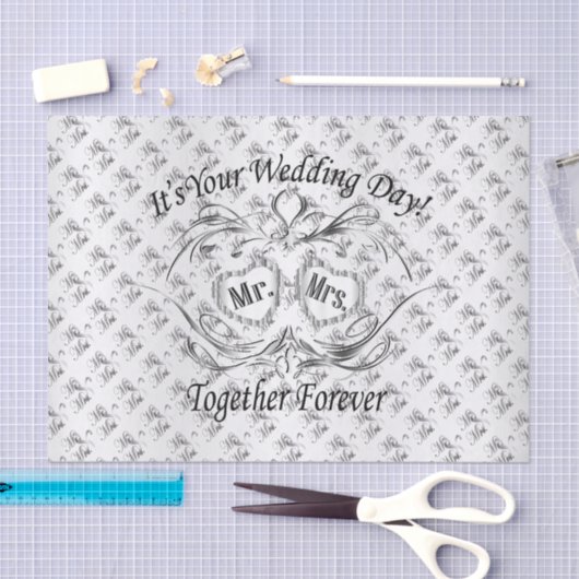 Het is je trouwdag - Zilver Tissuepapier (Craft)