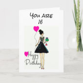 **HET IS JE VERJAARDAG!!!!** JE BENT ***16*** KAART (Voorkant)