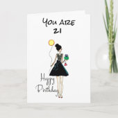 **HET IS JE VERJAARDAG!!!!** JE BENT ***21*** KAART (Voorkant)