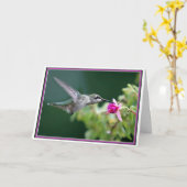 HET IS JE VERJAARDAG! kolibrie Kaart (Gele Bloem)