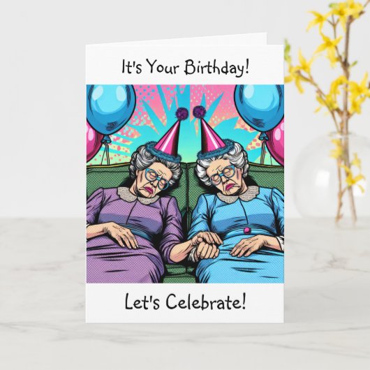 Het is je verjaardag laten we vieren | Oude vriend Kaart (Gele Bloem)