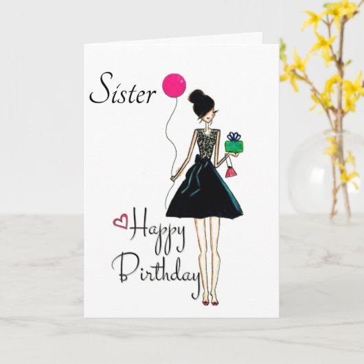 HET IS JE VERJAARDAG ** ZUSTER ** IK HOU VAN JE!!! KAART (Gele Bloem)