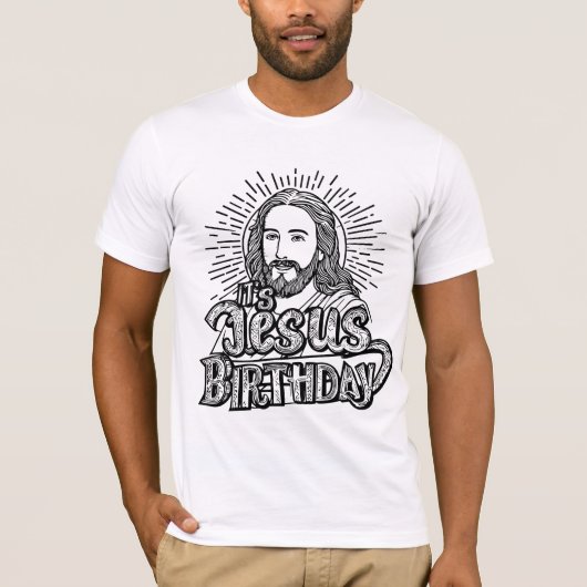 Het is Jezus Verjaardag Kerstmis T-shirt (Voorkant)