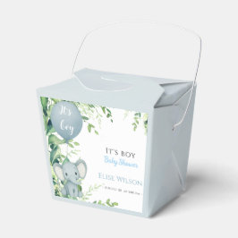 Het is jongen! Schattigee kleine olifant baby met  Bedankdoosjes