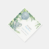 Het is jongen! Schattigee kleine olifant baby met  Servet (Hoek)