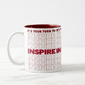 Het is jouw beurt om te inspireren tweekleurige koffiemok (Links)