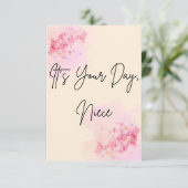 Het is jouw dag, Niece Minimal Birthday Kaart (Staand voorkant)