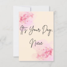 Het is jouw dag, Niece Minimal Birthday Kaart