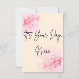 Het is jouw dag, Niece Minimal Birthday Kaart