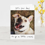 Het is jouw dag om een beetje gek te gaan Verjaard Kaart (Gele Bloem)