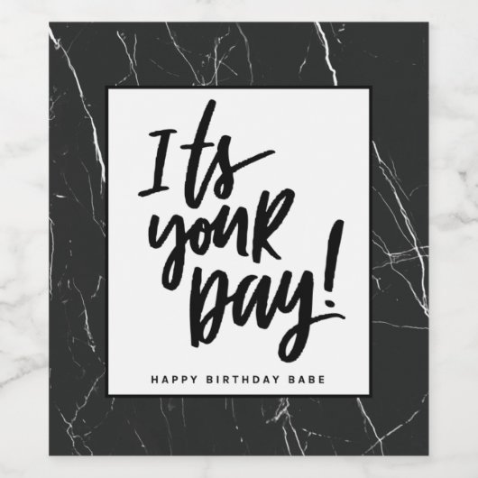 Het is jouw dag wijn etiket (Enkel label)