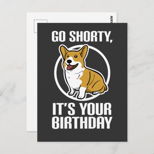 Het is jouw geboorte grappige Corgi Puppy. Briefkaart (Voorkant / Achterkant)