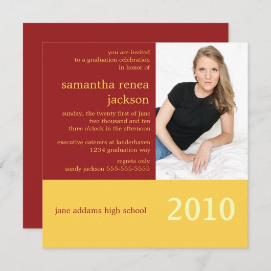 Het is jouw jaar Afstuderen uitnodiging (Bourgogne (Voorkant / Achterkant)