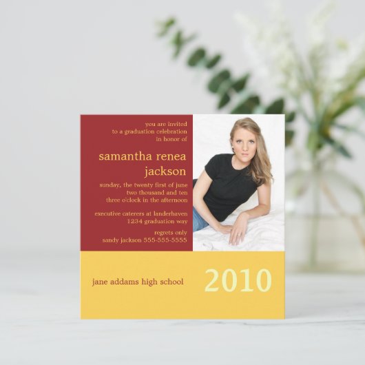 Het is jouw jaar Afstuderen uitnodiging (Bourgogne (Staand voorkant)