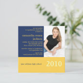 Het is jouw jaar Afstuderen uitnodiging (marine) (Staand voorkant)