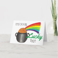 Het is jouw Lucky Day Rainbow Gefeliciteerd Kaart
