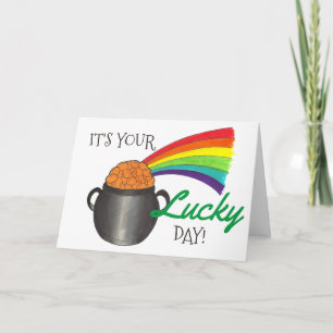 Het is jouw Lucky Day Rainbow Gefeliciteerd Kaart