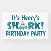 Het is Jouw naam SHARK Birthday Party Kind Banner (Horizontaal)