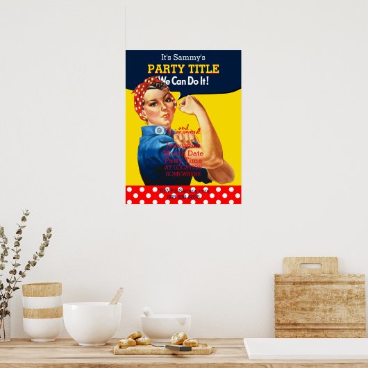 Het is jouw Rosie Party Poster Personaliseer het (Keuken)