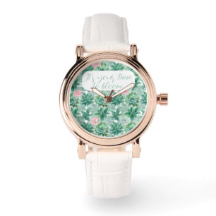 "Het is jouw tijd om te bloeien" vetplanten Horloge