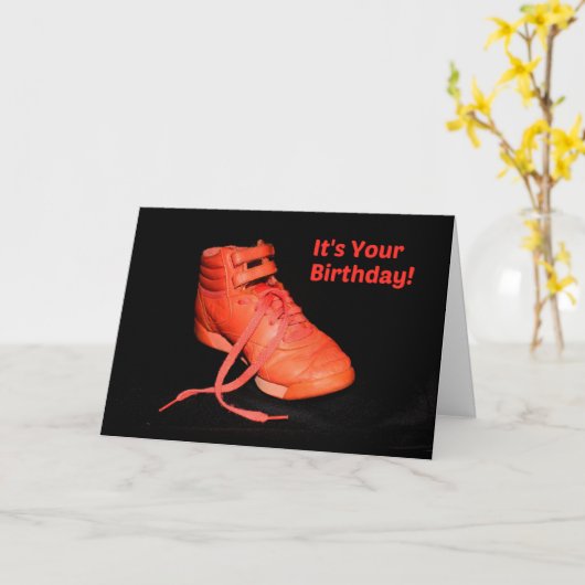 Het is jouw verjaardag - Oranje Shoe Glad? Kaart (Gele Bloem)