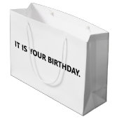 Het is jouw verjaardagsKantoor Groot Cadeauzakje (Achterkant Gekanteld)