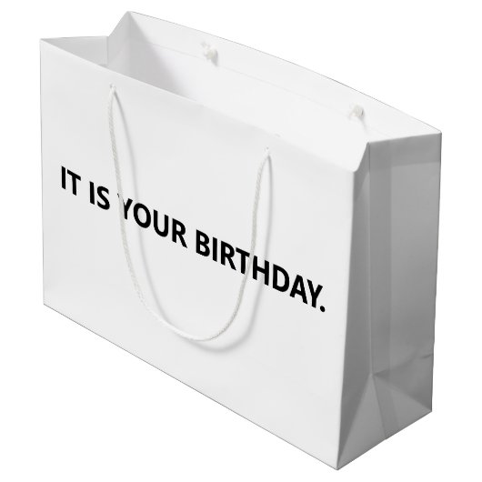 Het is jouw verjaardagsKantoor Groot Cadeauzakje (Achterkant Gekanteld)