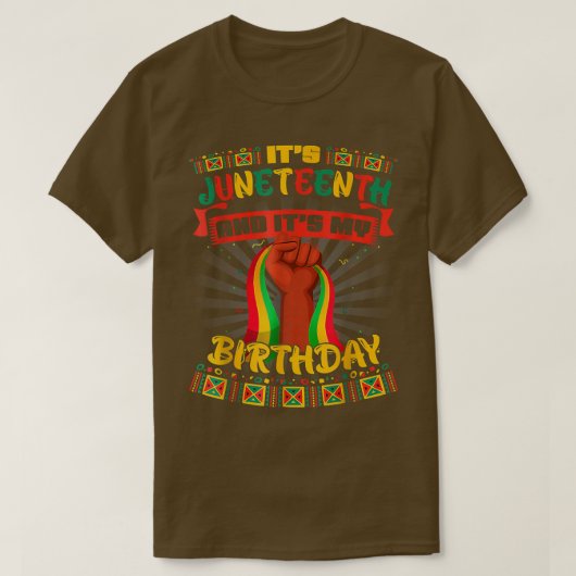 Het is Juneteenth en mijn geboortedag African Blac T-shirt (Design voorkant)