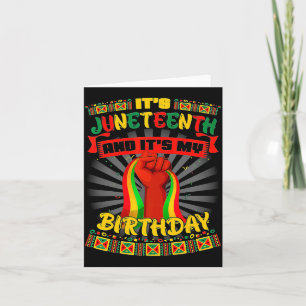 het is juneteenth en mijn verjaardag afrikaans zwa kaart